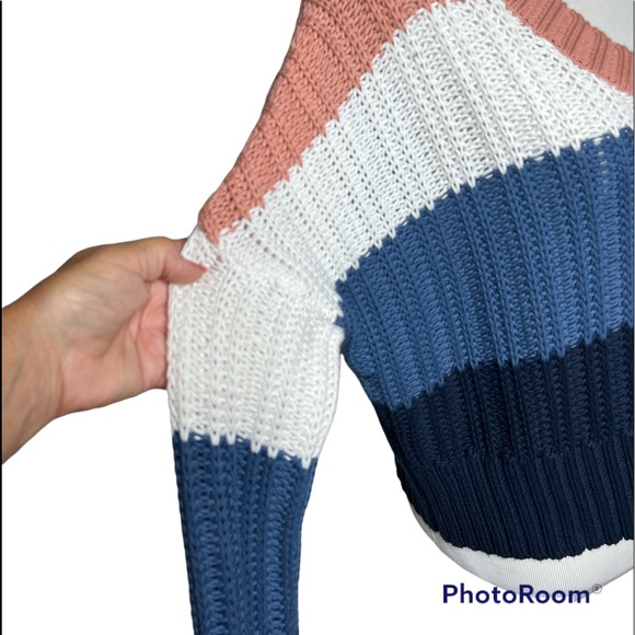 Sweater Aeropostale Oversized Knit V Neck Cropped Boxy Loose cute casual NEW - Picture 7 of 10